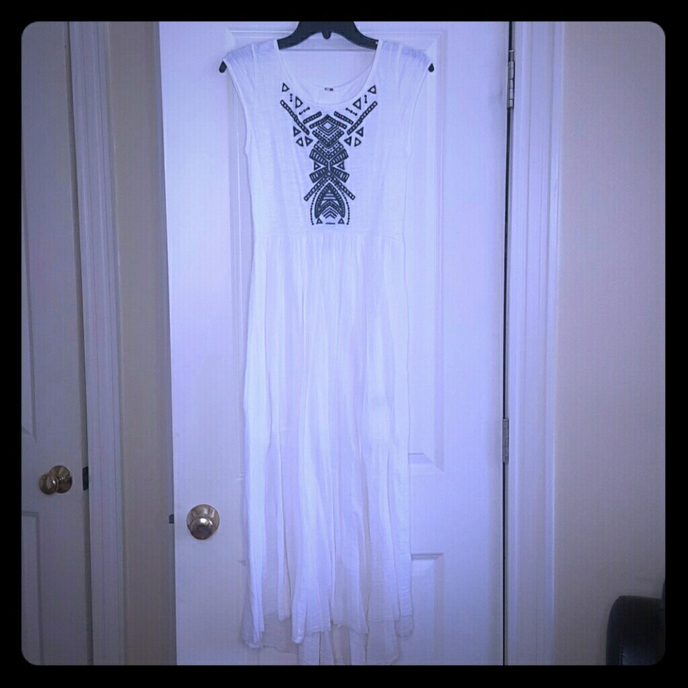 Free People Ivory Dress Black Detail